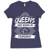 Queens Are Born In February Ladies Fitted T-Shirt