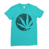 cannabis fingerprinting (black) Ladies Fitted T-Shirt