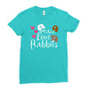 peace love rabbits Ladies Fitted T-Shirt