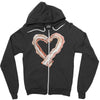 bacon heart Zipper Hoodie