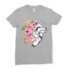 Heart And Flowers Ladies Fitted T-Shirt