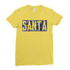 santa colorful glitter Ladies Fitted T-Shirt