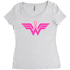 breast cancer wonder woman Women's Triblend Scoop T-shirt