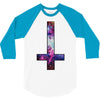 inverted galaxy cross funny  religion banter space fashion new 3/4 Sleeve Shirt