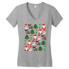 christmas pixel Women's V-Neck T-Shirt