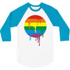 rainbow colored stripes dot running splashes 3/4 Sleeve Shirt