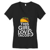 This Girl Loves Tacos Women's V-Neck T-Shirt