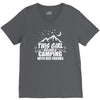 This Girl Loves Camping With Her Friends V-Neck Tee