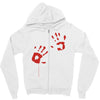 bloody hand print funny zombie kill undead blood horror killer Zipper Hoodie