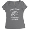 fitness fit taco in my mouth funny food eating healthy exercise gym Women's Triblend Scoop T-shirt