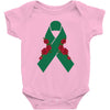 liver ribbon and rose Baby Bodysuit