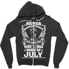 Never Underestimate Dog Rescuer Who Was Born July Zipper Hoodie