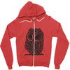 owl on athletic Zipper Hoodie