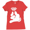 cartoon hands holding diamond Ladies Fitted T-Shirt