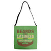 beards turn laziness into awesomeness Adjustable Strap Totes