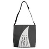 nice to eat you Adjustable Strap Totes