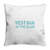 west ham in the blood retro style new Throw Pillow