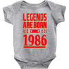 legends are born in 1986 hoodie Baby Onesie