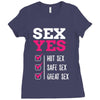 SEX YES HOT SEX SAFE SEX GREAT SEX Ladies Fitted T-Shirt