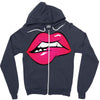 sexy lip biting Zipper Hoodie