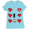 ls lesbian full heart Ladies Fitted T-Shirt