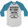 Dear Aunt, Thanks For Being My Aunt 3/4 Sleeve Shirt