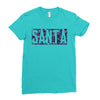 santa colorful glitter Ladies Fitted T-Shirt