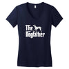 the dogfather dalmatian white Women's V-Neck T-Shirt