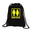 drop yours Drawstring Bags