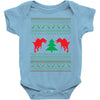 ugly sweater dinosour Baby Bodysuit