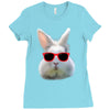 Easter Bunny Face Too Hip To Hop Ladies Fitted T-Shirt