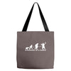 evolution of a selfie , funny mens cotton Tote Bags
