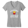 exercise vs extra fries Women's V-Neck T-Shirt
