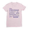 The Universe Is Made Of Protons Neutrons Elektrons And Morons Ladies Fitted T-Shirt