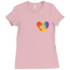 Rainbow Equality Heart Ladies Fitted T-Shirt
