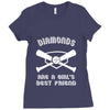 diamonds are a girls best friend girls softball shirt funny women spor Ladies Fitted T-Shirt