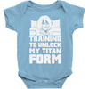 training to unlock my titan form Baby Bodysuit