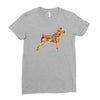 boxer flower Ladies Fitted T-Shirt