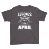 Legends Are Born In April Youth Tee