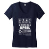Born In April Women's V-Neck T-Shirt