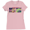 where else would you rather be than right here right now Ladies Fitted T-Shirt