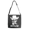 outlaw cow boy motor bike Adjustable Strap Totes