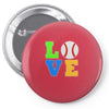 love baseball neon rhinestuds Pin-back button