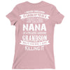 Super Cool Nana Of A Freaking Awesome Grandson Ladies Fitted T-Shirt