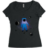 Space Astronot Women's Triblend Scoop T-shirt