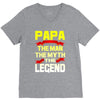 papa the man the myth the legend 2 V-Neck Tee