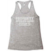 profanity spoken here Racerback Tank