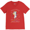 Unicorns are born in January V-Neck Tee