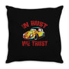 in rust we trust  rat beetle hot rod Throw Pillow