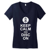 keep calm and disc golf on target frisbee basket Women's V-Neck T-Shirt